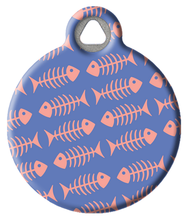 Fish Bone Pattern Cat ID Tag