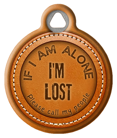 I'm Lost Stitched Faux Leather Pet ID Tag