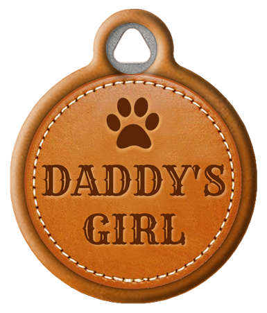 Printed Stitched Faux Leather Daddy's Girl Pet ID Tag