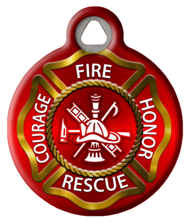 Firefighter | Fireman Maltese Cross Pet ID Tag