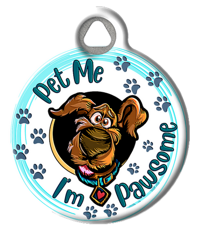 Funny Pet Me I'm Pawsome Pet ID Tag