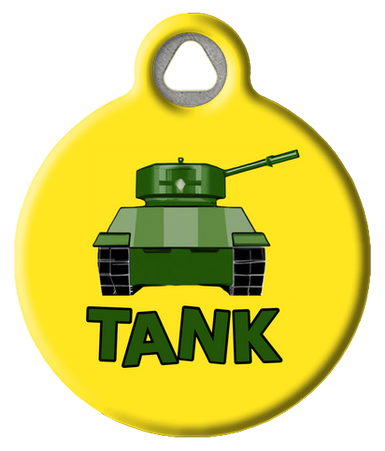 Tank Dog Collar Tag