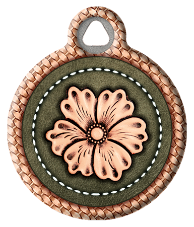 Printed Basket Weave Floral Pet ID Tag