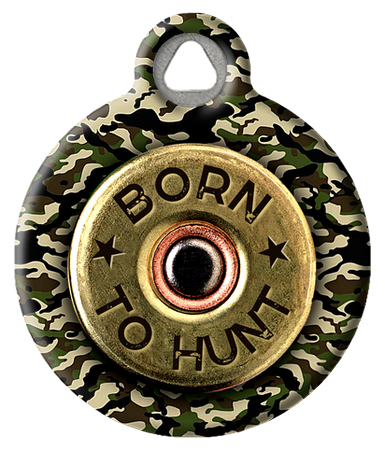 Born to Hunt Shotgun Shell Dog Name Tag