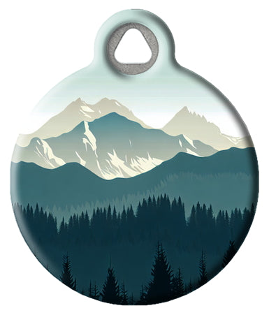 Pacific Northwest Mountain Landscape Pet ID Tag