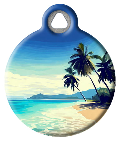 Tropical Kailua Beach Paradise Pet ID Tag