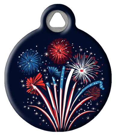 Firework Frenzy | Patriotic Pet ID Tag