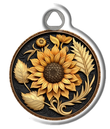 Harvest Sunflower: Gorgeous Pet ID Tag Perfect for Autumn