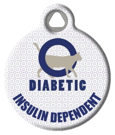 Cat Diabetic Medical Alert Pet ID Tag