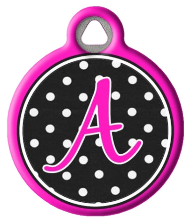 Polka Dot Monogram A-Z Dog Tags for Dogs