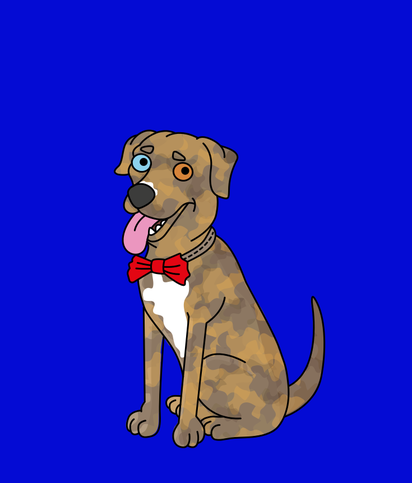 Cartoon Brindle Pit Bull Dog ID Tag | Dog Tag Art