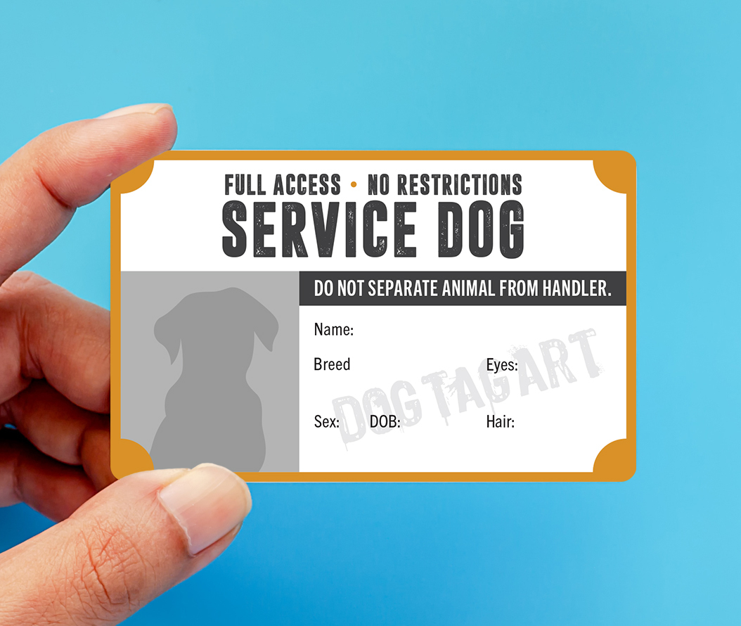 Pet ID Cards Service Dog ID Cards Dog ID Cards Dog Tag Art