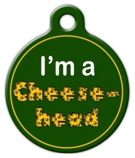 GREEN BAY PACKERS CHEESE HEAD   Pet ID Tag   Custom  