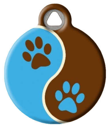 Lupine Pattern Muddy Paws Pet ID Blue and Brown